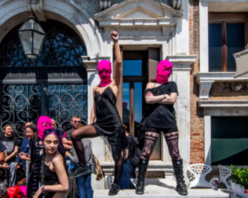 Pussy Riot Venice Protest, Attenborough Sand Portrait: Photos of the Day