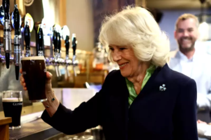 Queen Camilla Pours Perfect Pint During Surprise Pub Visit in Hillsborough