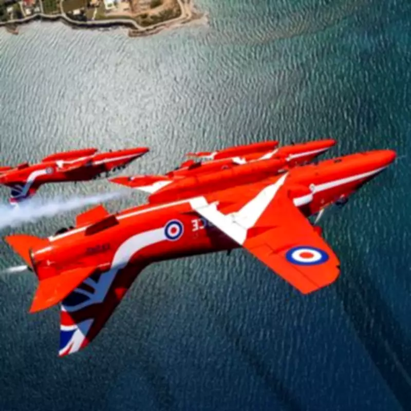 Red Arrows Stun with Jaw-Dropping Stunts Over Greece in Training