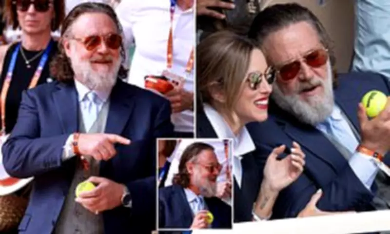 Russell Crowe Catches Stray Ball at French Open, Delighting Fans