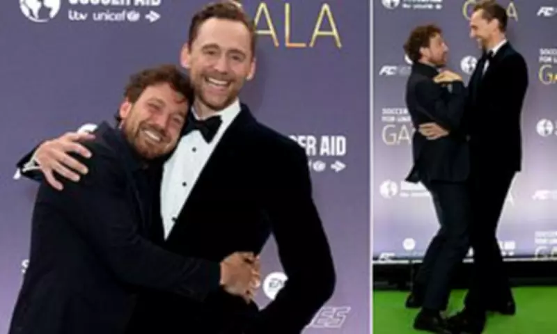 Sam Thompson and Tom Hiddleston Reunite at Soccer Aid Gala