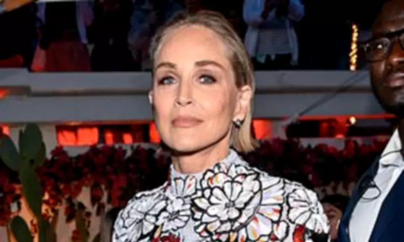 Sharon Stone Stuns in Floral Lace Gown at Cannes Amid Brother's Death