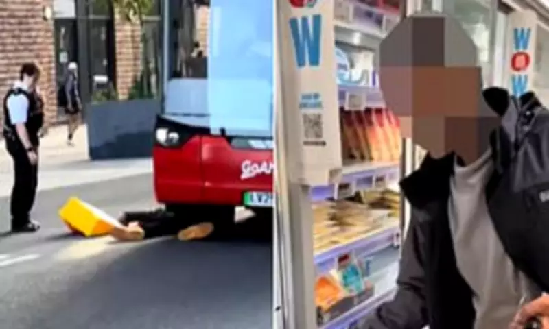 Shoplifter rolls under bus after stealing cheese, attacks police