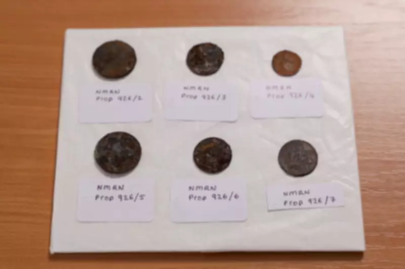 Six 19th-century 'good fortune' coins found beneath HMS Victory's mast