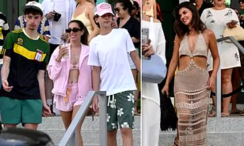Stacey Solomon Rocks Pink Bikini with Sons During Miami Brand Trip