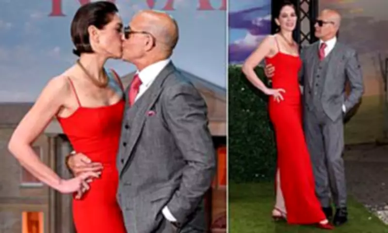 Stanley Tucci and Felicity Blunt Share Kiss at Rivals Series Two Premiere