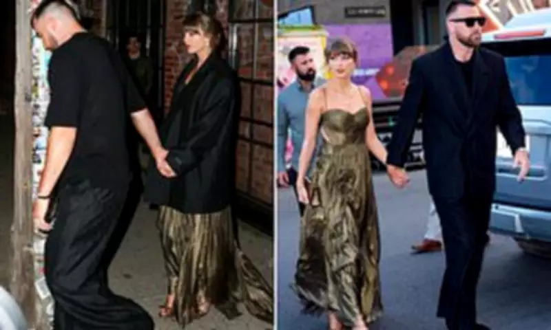 Taylor Swift and Travis Kelce Leave Wedding in Brooklyn Hand-in-Hand