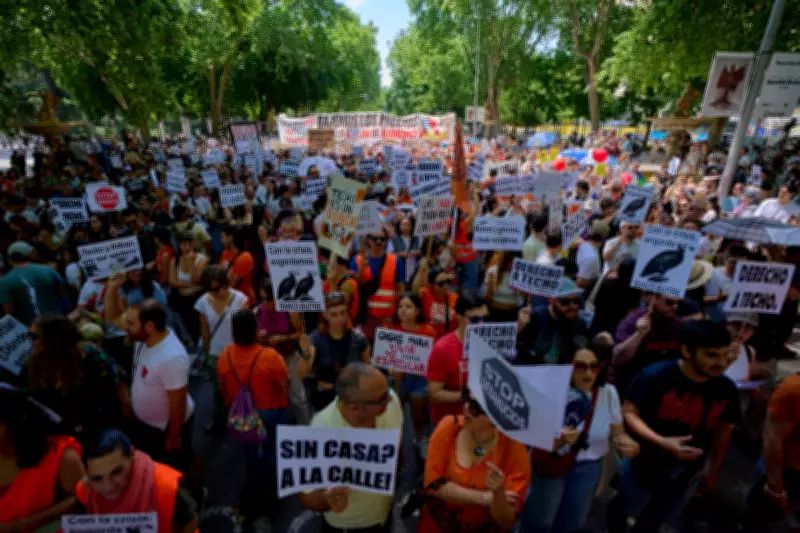 Thousands in Madrid protest soaring housing costs and rents