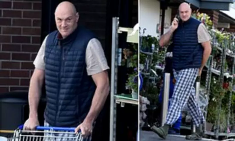 Tyson Fury in Pyjamas and Crocs at Tesco Before Daughter's Wedding