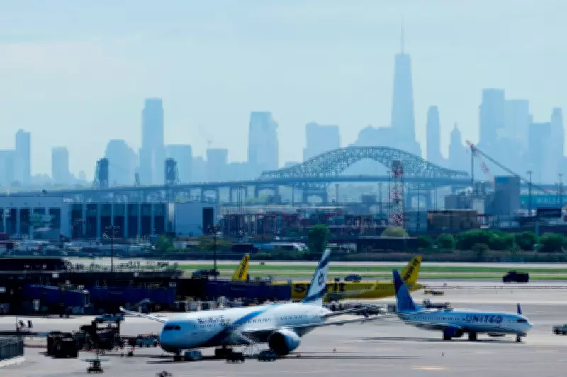 United Airlines Jet Strikes Light Pole on New Jersey Turnpike During Landing
