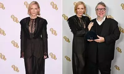 Cate Blanchett Stuns in Sheer Dress at BFI Fellowship Event for Guillermo del Toro