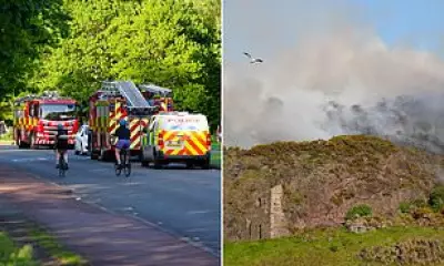 Fire crews battle blaze on Arthur's Seat on UK's hottest May day