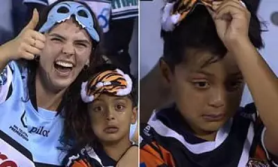 Five-Year-Old Wests Tigers Fan's Tears Go Viral After Heavy Loss