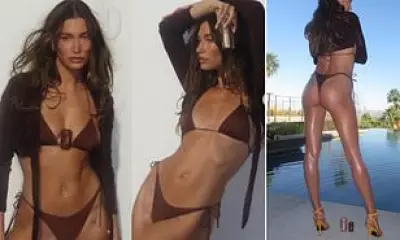 Hailey Bieber Flashes Bottom in Thong Bikini, Denies BBL Rumors