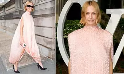 Lara Worthington Stuns in $27,300 Gown at Louis Vuitton Show in New York