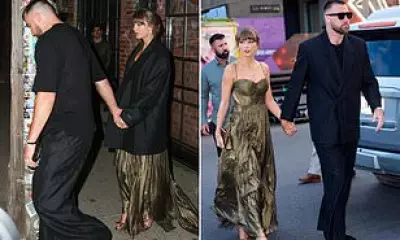 Taylor Swift and Travis Kelce Leave Wedding in Brooklyn Hand-in-Hand