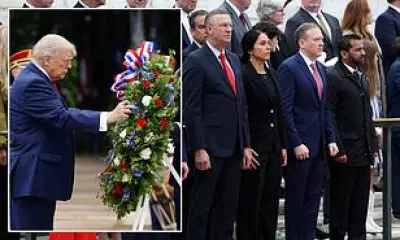Trump Marks Memorial Day at Arlington Cemetery with Gabbard
