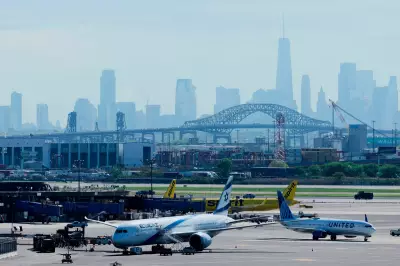 United Airlines Jet Strikes Light Pole on New Jersey Turnpike During Landing