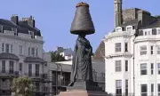 Artist Places Giant Walnut Whip on Queen Victoria Statue