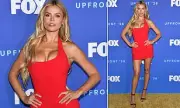 Brooks Nader Stuns in Red Mini Dress at Fox and NBC Upfronts