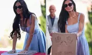 Demi Moore Immortalizes Handprints at Cannes Film Festival 2025