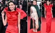 Demi Moore Stuns in Red Gown at Cannes Film Festival Screening