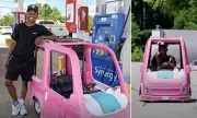 Georgia Handyman Builds Tiny Barbie Camper Car to Beat High Gas Prices