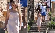 Harper Beckham, 14, wears mum Victoria's dress and £2,200 clutch for family lunch