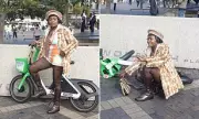 Influencer Suzan Mutesi Falls Off E-Bike Outside Australian Fashion Week