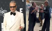 Jeff Goldblum Pulls Away from Overzealous Fan's Hug at Sydney Airport