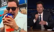 Jimmy Fallon Chews Microphone at F1 Race, Calls It 'Delicious' in Talk Show