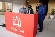 King Charles DJs with Idris Elba at Buckingham Palace garden party