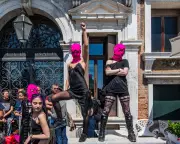 Pussy Riot Venice Protest, Attenborough Sand Portrait: Photos of the Day