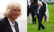 Queen Camilla Stuns in Black Pantsuit at Badminton Horse Trials