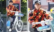 Timothee Chalamet Rides E-Bike in NYC After 'Manspreading' Backlash