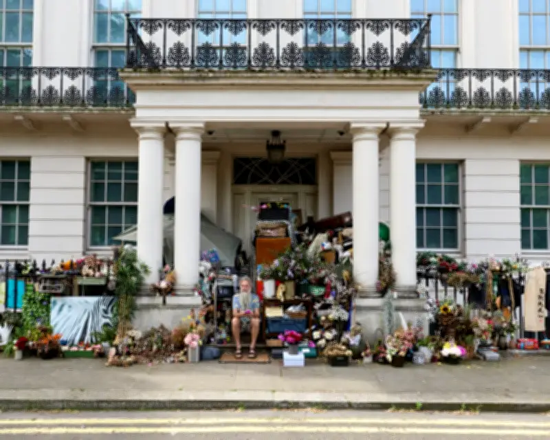 Absurd Illustration of Britain's Housing Crisis: Empty Mansions vs. Homeless