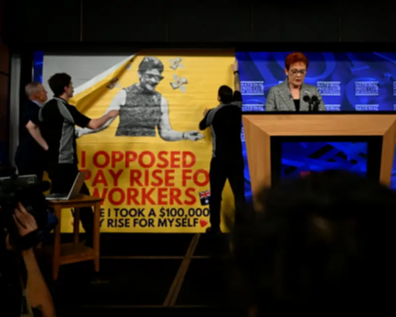 AFP Investigates Banner Stunt During Pauline Hanson's Press Club Speech