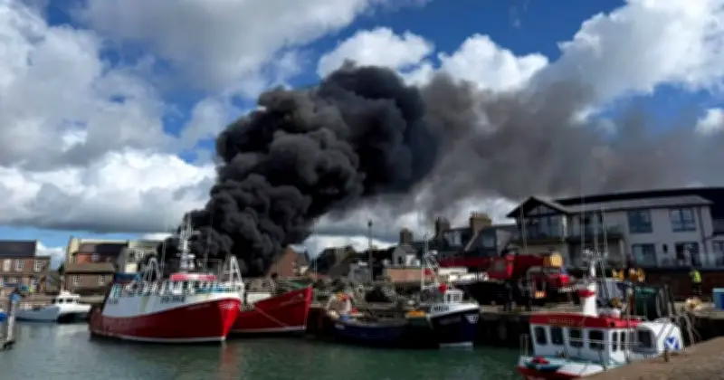 Arbroath Harbour Fire: Thick Black Smoke Visible for Miles