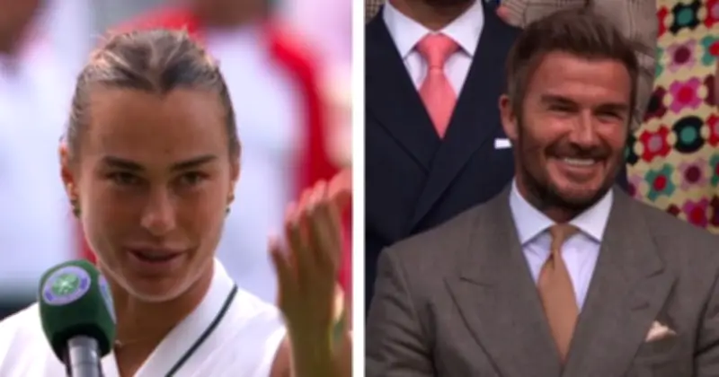 Aryna Sabalenka Stops Wimbledon Speech to Thank David Beckham in Seven Words