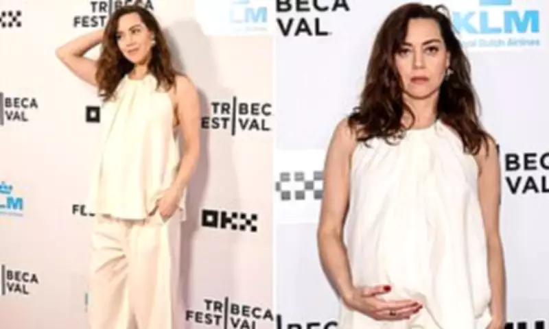 Aubrey Plaza Shows Baby Bump at Premiere, Jokes About Home Birth