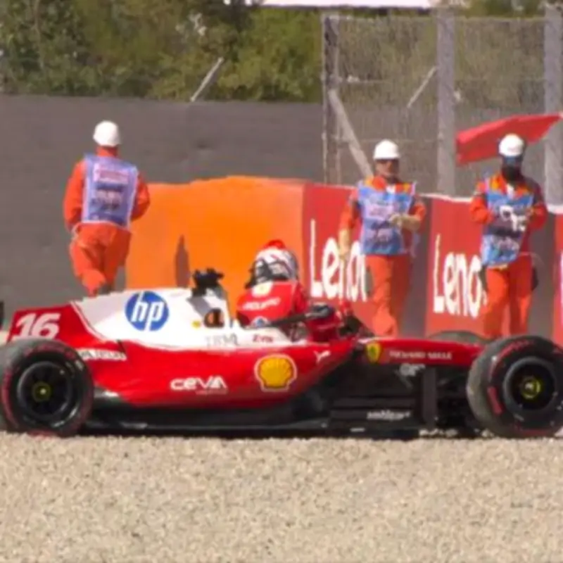 Barcelona GP Qualifying Suspended After Charles Leclerc's High-Speed Ferrari Crash