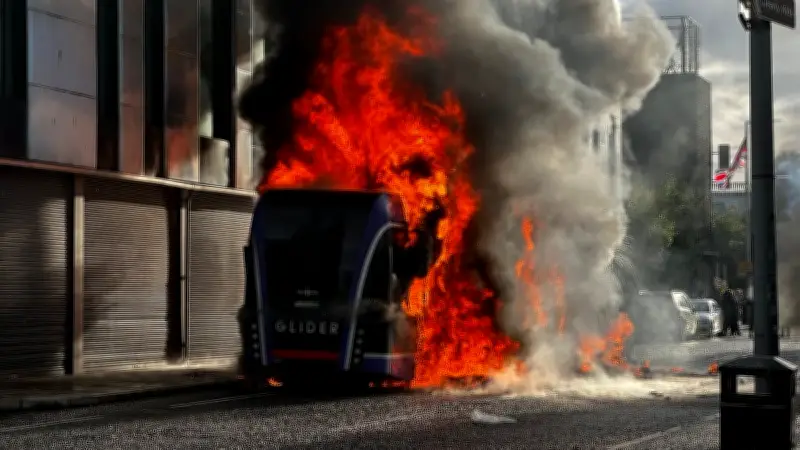 Belfast Bus Set Ablaze as Anti-Immigration Protests Turn Violent After Knife Attack