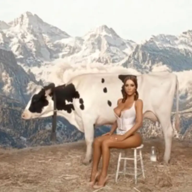 Bianca Censori milks cow in racy Kanye West promo, sparks fan confusion