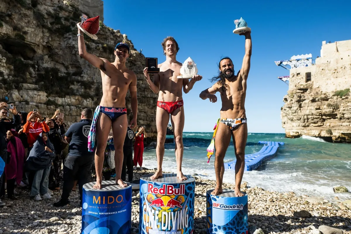 British Diver Aidan Heslop, 20, Takes Second in Italian Cliff Diving Event