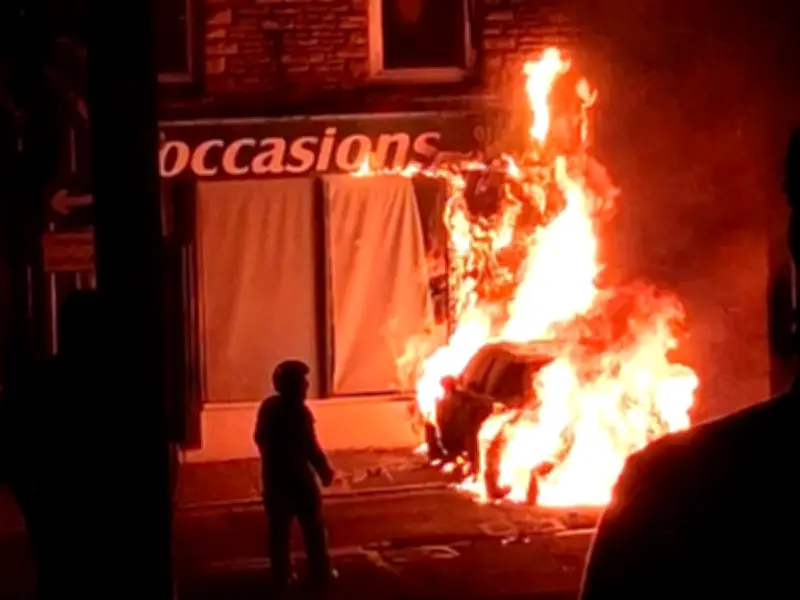 Car Explosion Destroys Card Shop in Bargoed Fire