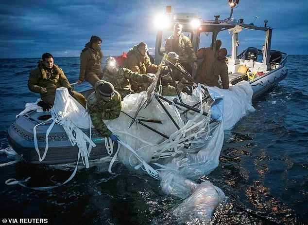 Pentagon Releases Images of Navy Retrieving Chinese Spy Balloon Wreckage