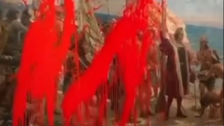 Climate Activists Throw Red Paint Over 133-Year-Old Columbus Painting in Madrid