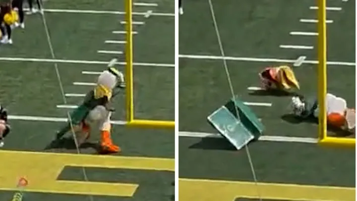 Oregon Ducks Mascot Loses Head in Sideline Blunder