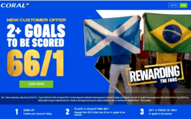 Coral World Cup Offer: 66/1 on Two or More Goals in Scotland vs Brazil