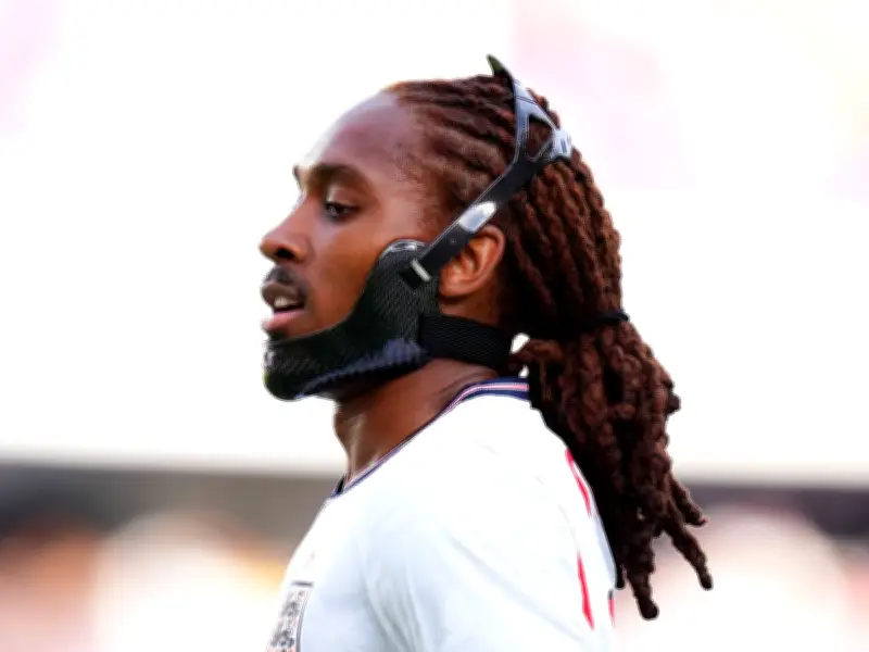 Djed Spence Wears Protective Jaw Guard for England vs Croatia at World Cup 2026